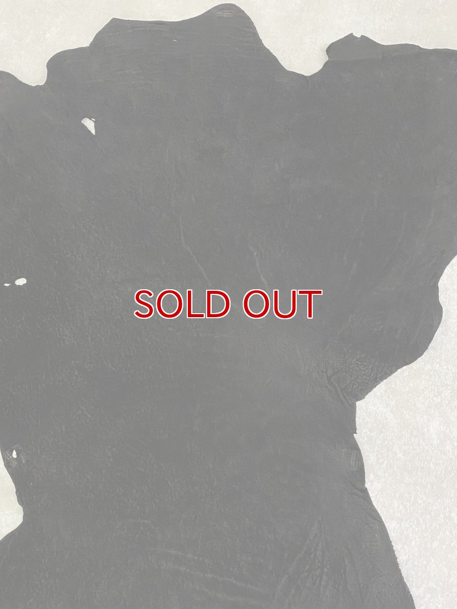 画像4: エレファントレザー　ブラック　ゾウ革　象革　耳　エキゾチックレザー (4)