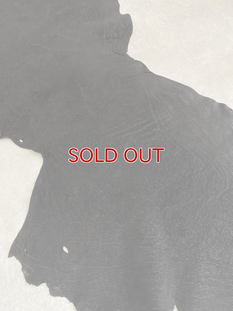 画像7: エレファントレザー　ブラック　ゾウ革　象革　耳　エキゾチックレザー (7)