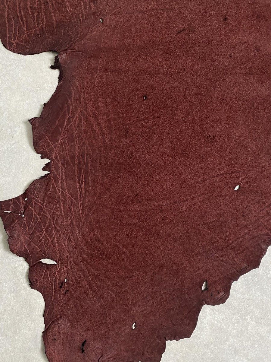 画像5: エレファントレザー ボルドー ゾウ革 象革 耳 エキゾチックレザー (5)