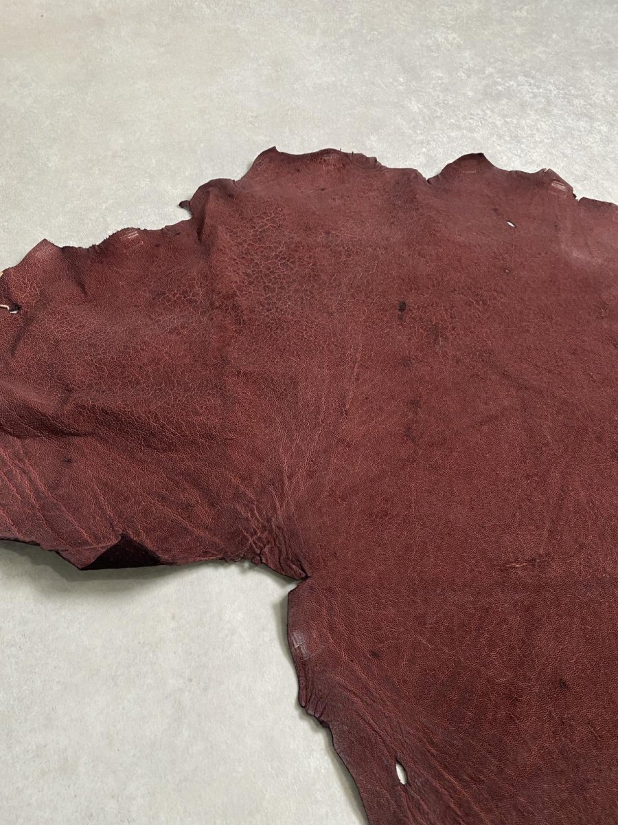 画像5: エレファントレザー ボルドー ゾウ革 象革 耳 エキゾチックレザー (5)