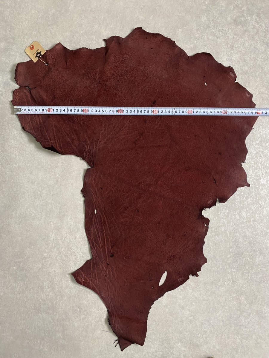 画像9: エレファントレザー ボルドー ゾウ革 象革 耳 エキゾチックレザー (9)