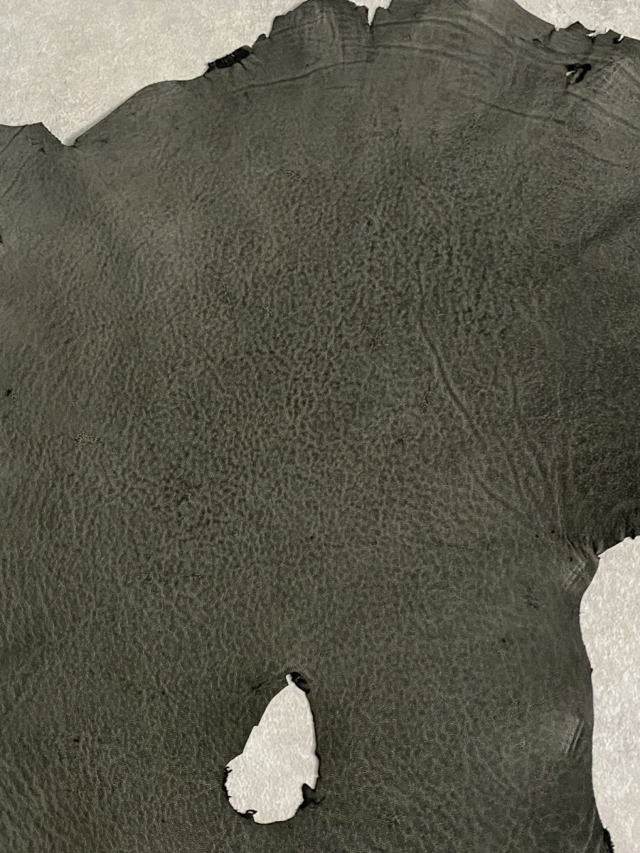 画像4: エレファントレザー　ダークグレー　ゾウ革　象革　耳　エキゾチックレザー (4)