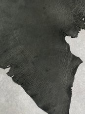 画像4: エレファントレザー　ダークグレー　ゾウ革　象革　耳　エキゾチックレザー (4)