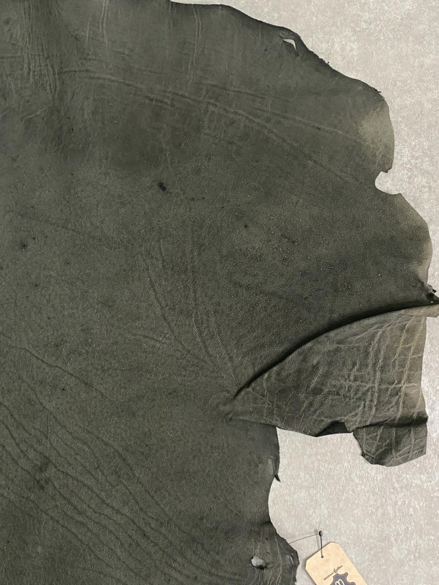 画像3: エレファントレザー　ダークグレー　ゾウ革　象革　耳　エキゾチックレザー (3)