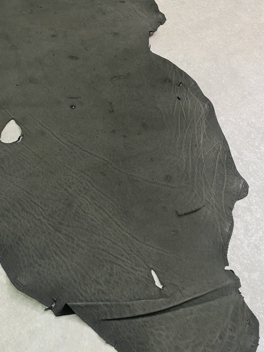 画像3: エレファントレザー　ダークグレー　ゾウ革　象革　耳　エキゾチックレザー (3)