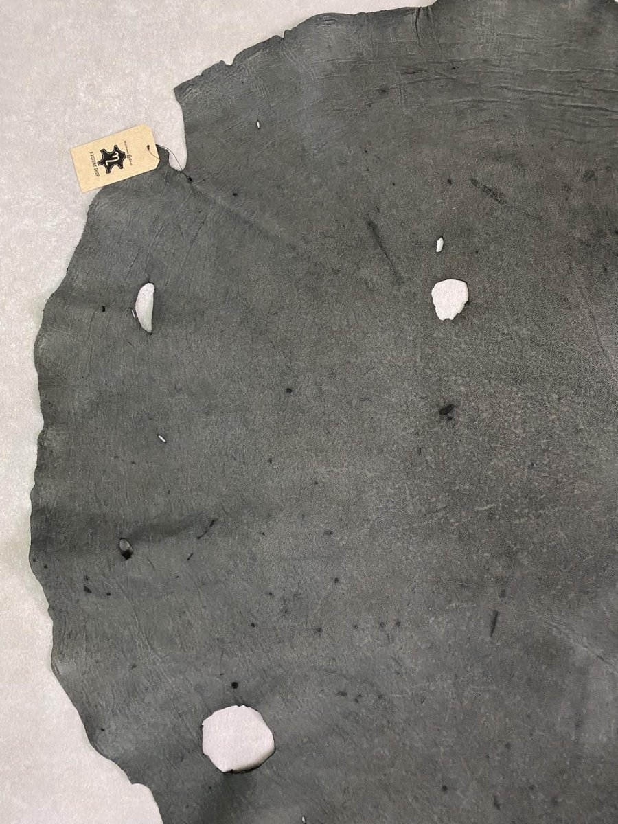 画像5: エレファントレザー　ダークグレー　ゾウ革　象革　耳　エキゾチックレザー (5)