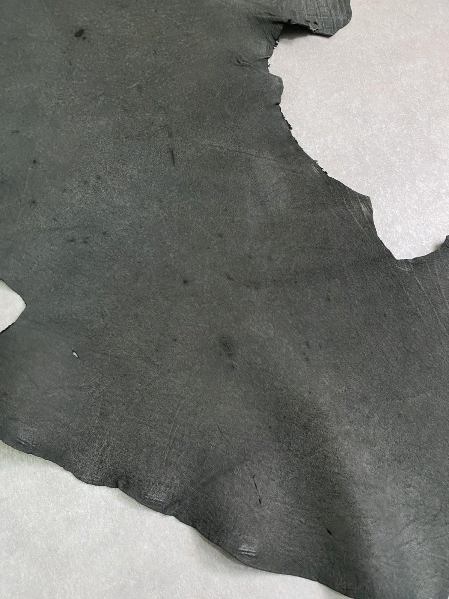 画像3: エレファントレザー　ダークグレー　ゾウ革　象革　耳　エキゾチックレザー (3)