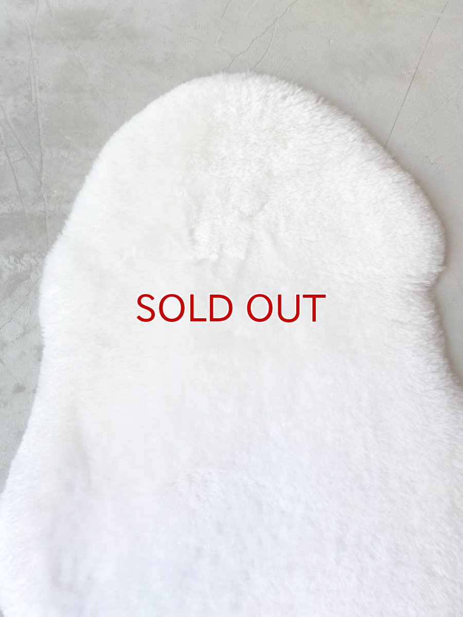 画像2: ムートン毛皮　1匹サイズ　ホワイト　羊毛皮　羊毛　天然　敷物　ラグ (2)