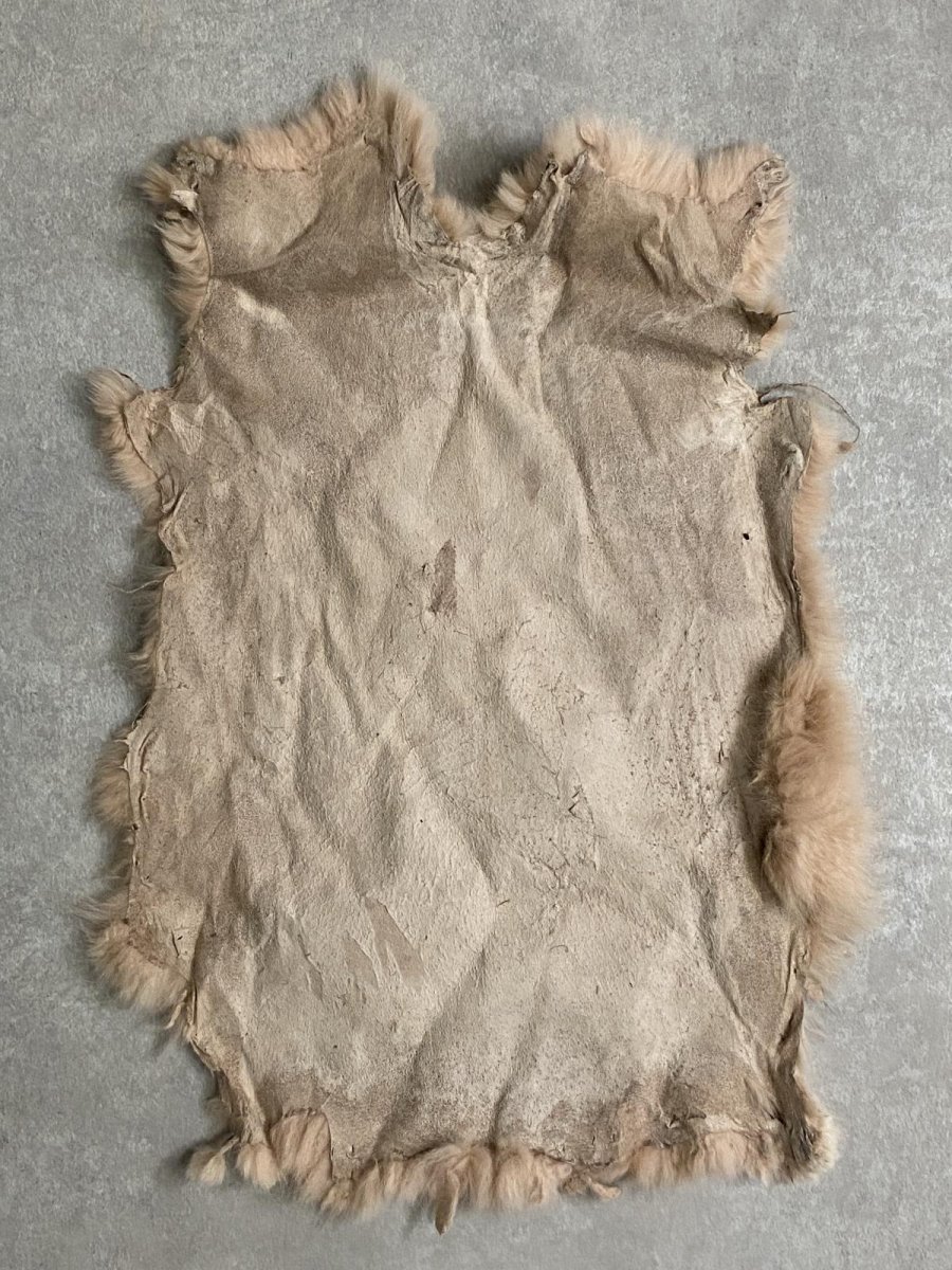 画像5: ラビットファー　ピンクベージュ　うさぎ毛皮　Lサイズ (5)