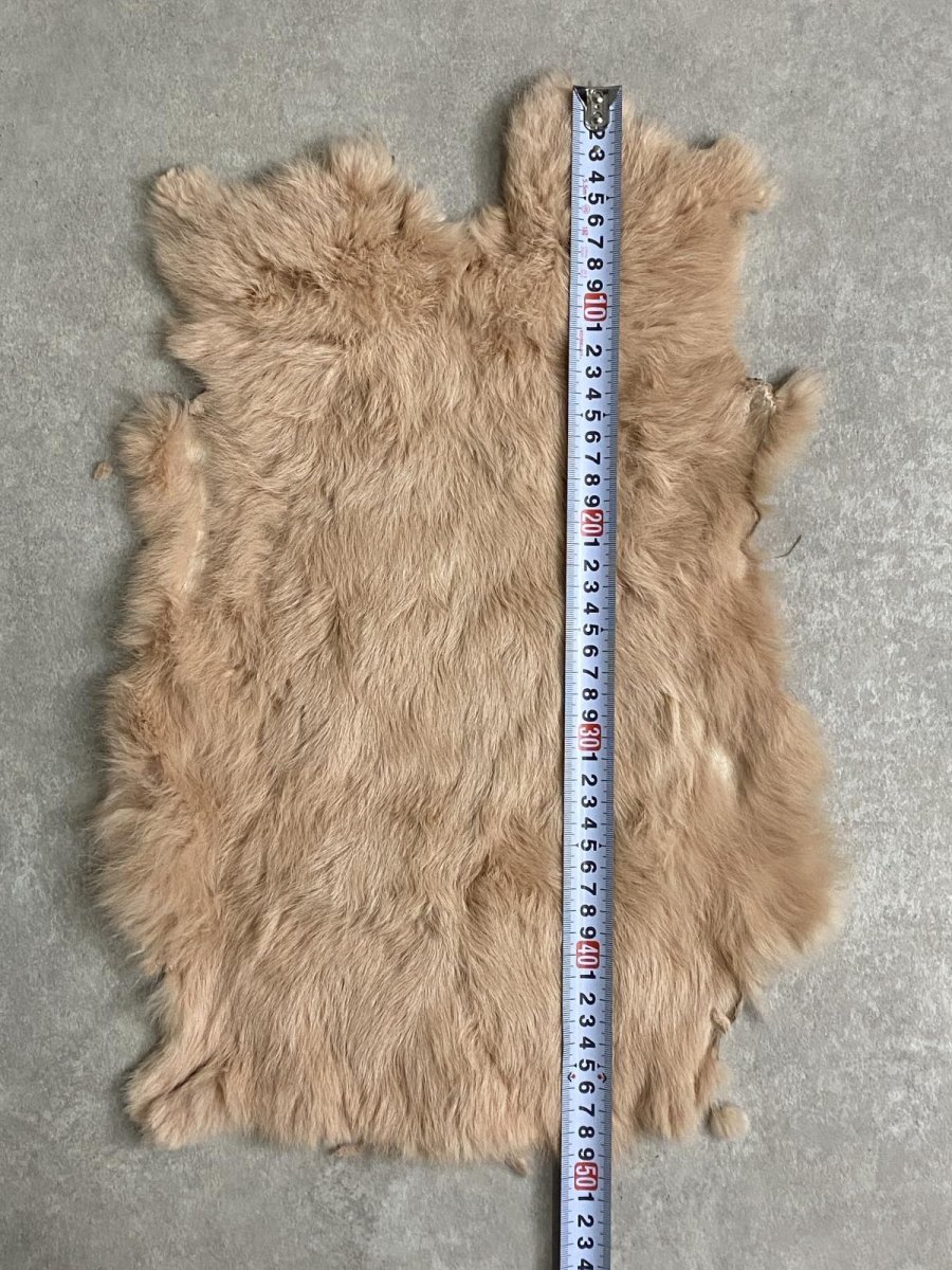 画像7: ラビットファー　ピンクベージュ　うさぎ毛皮　Lサイズ (7)