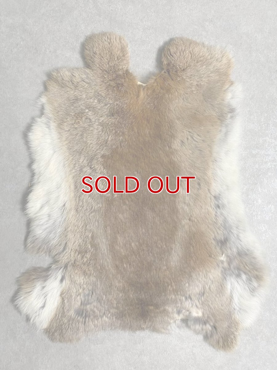 画像1: ラビットファー　キャメルナチュラル　うさぎ毛皮　Lサイズ (1)