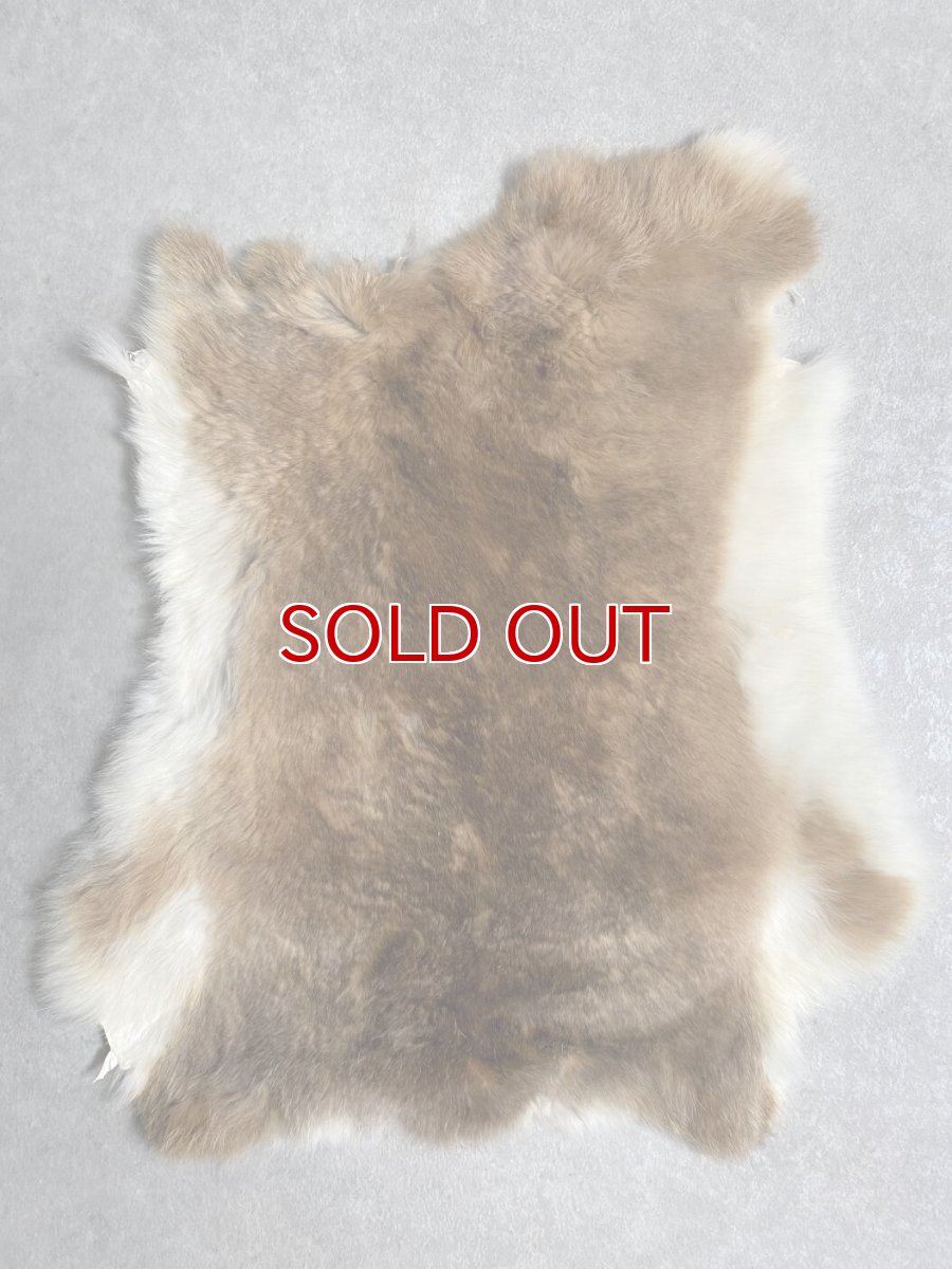 画像1: ラビットファー　キャメルナチュラル　うさぎ毛皮　Lサイズ (1)