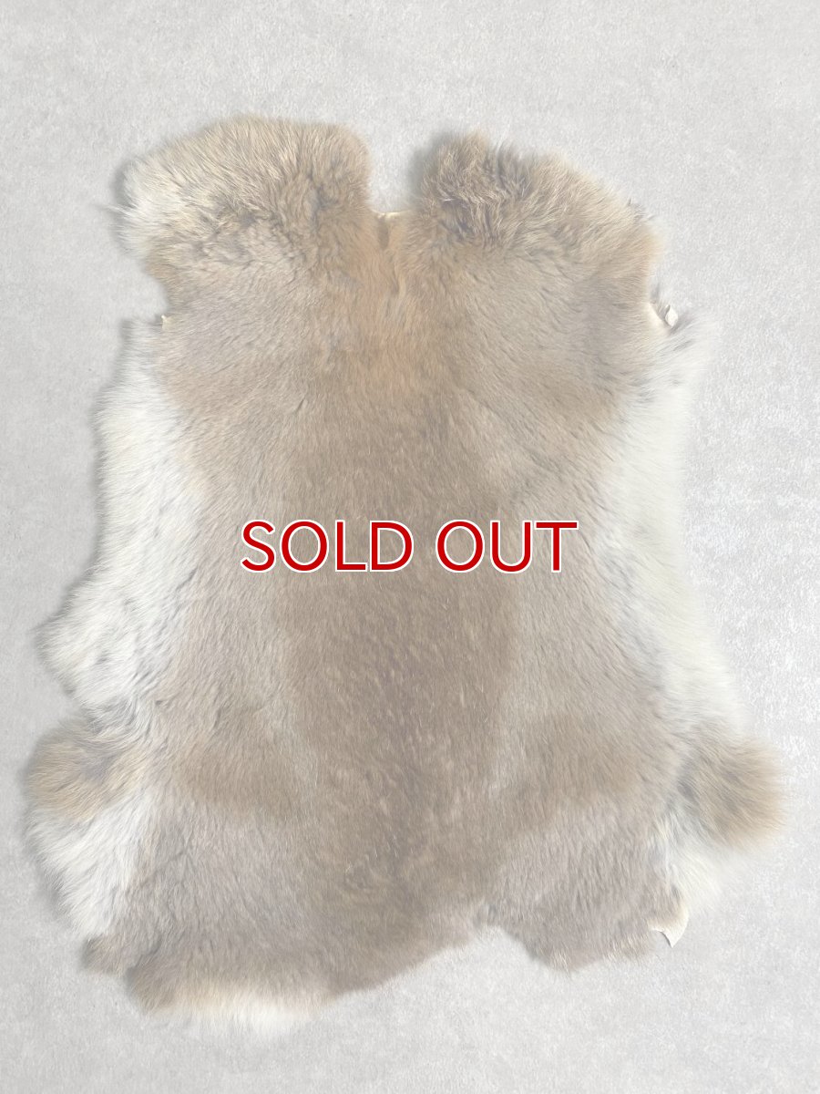 画像1: ラビットファー　キャメルナチュラル　うさぎ毛皮　Lサイズ (1)