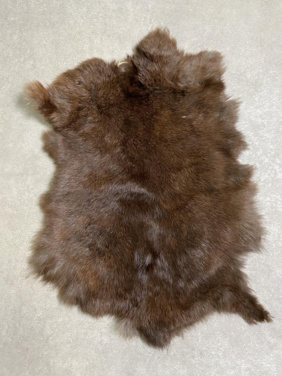 画像1: ラビットファー　ブラウン　うさぎ毛皮　Lサイズ (1)