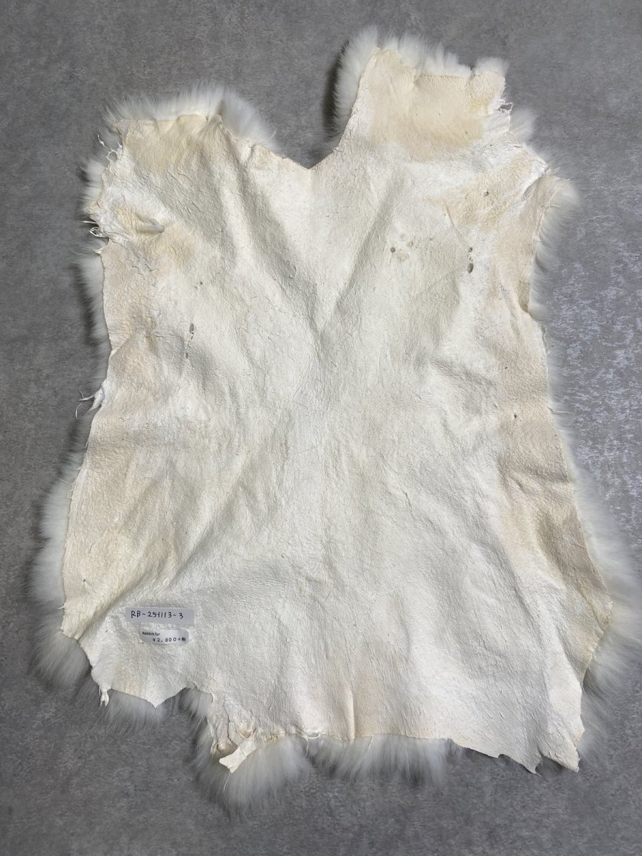 画像5: ラビットファー　ホワイト　うさぎ毛皮　L (5)