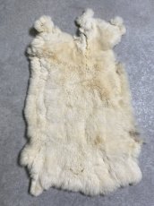 画像1: レッキスラビットファー　クリーム　うさぎ毛皮 (1)