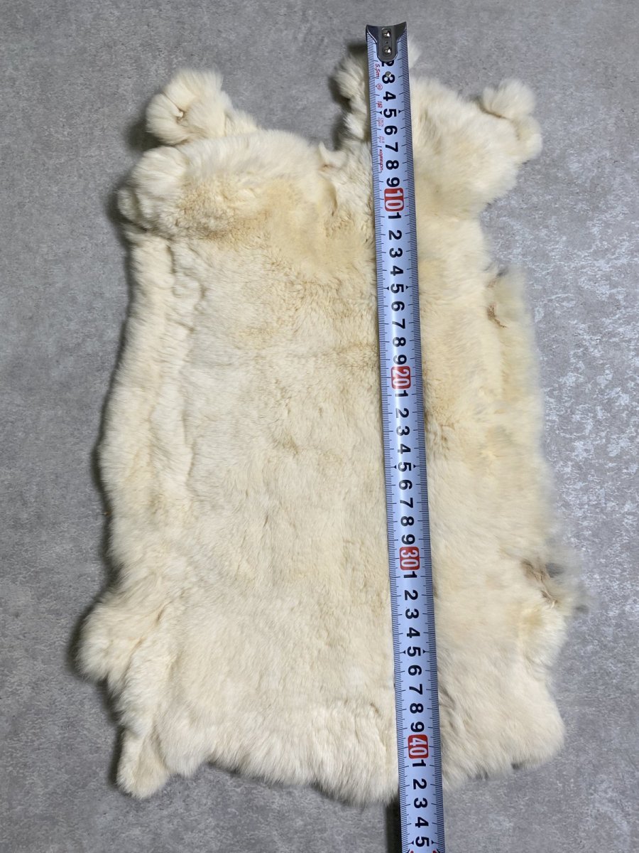 画像5: レッキスラビットファー　クリーム　うさぎ毛皮 (5)