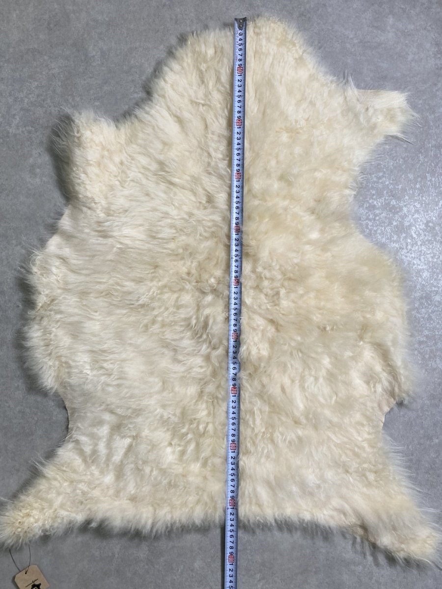 画像6: カシミア毛皮　ホワイト　　天然　敷物　ラグ (6)