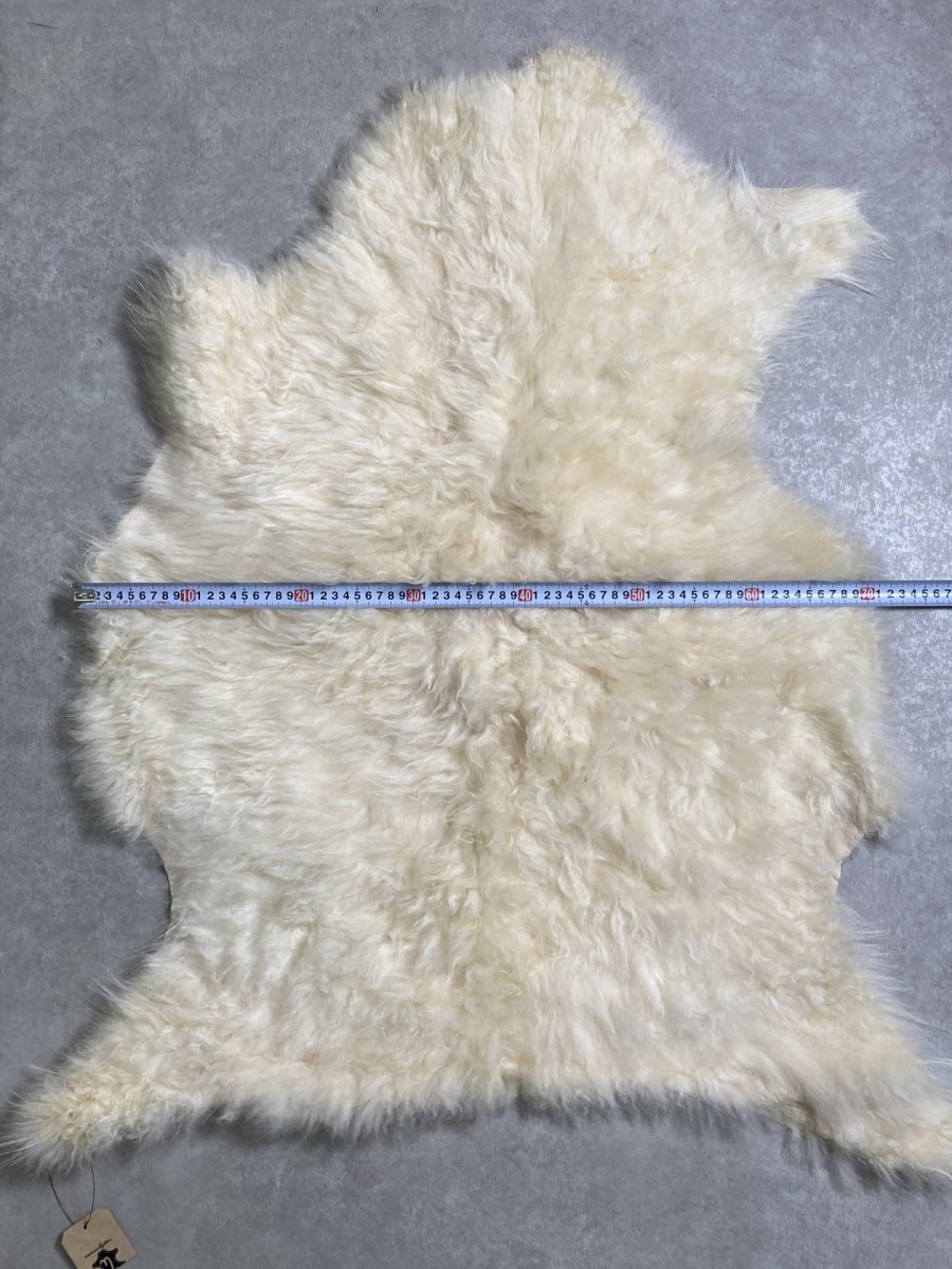 画像5: カシミア毛皮　ホワイト　　天然　敷物　ラグ (5)