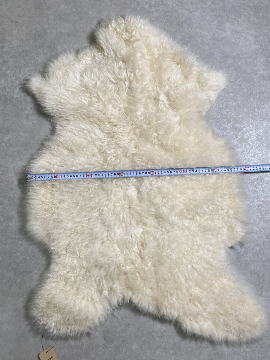 画像8: カシミア毛皮　ホワイト　　天然　敷物　ラグ (8)