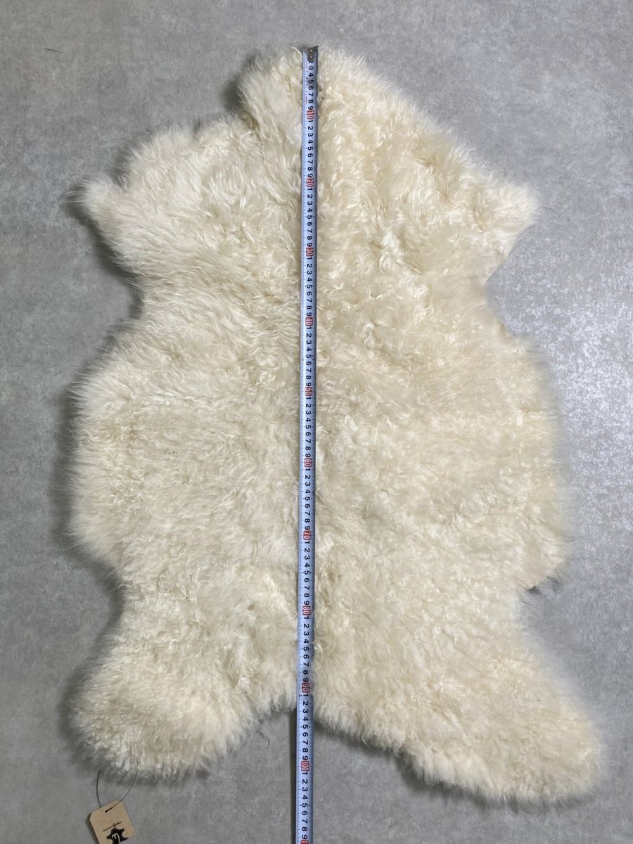 画像9: カシミア毛皮　ホワイト　　天然　敷物　ラグ (9)