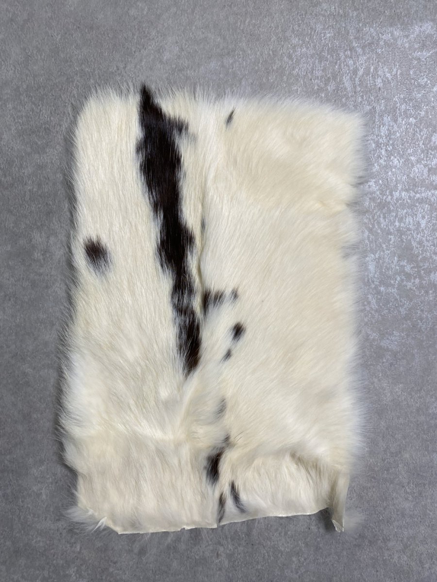 画像1: ラビットファー　ブチ　うさぎ毛皮 (1)