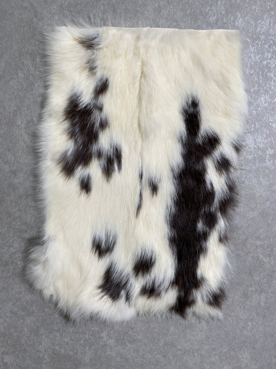 画像1: ラビットファー　ブチ　うさぎ毛皮 (1)