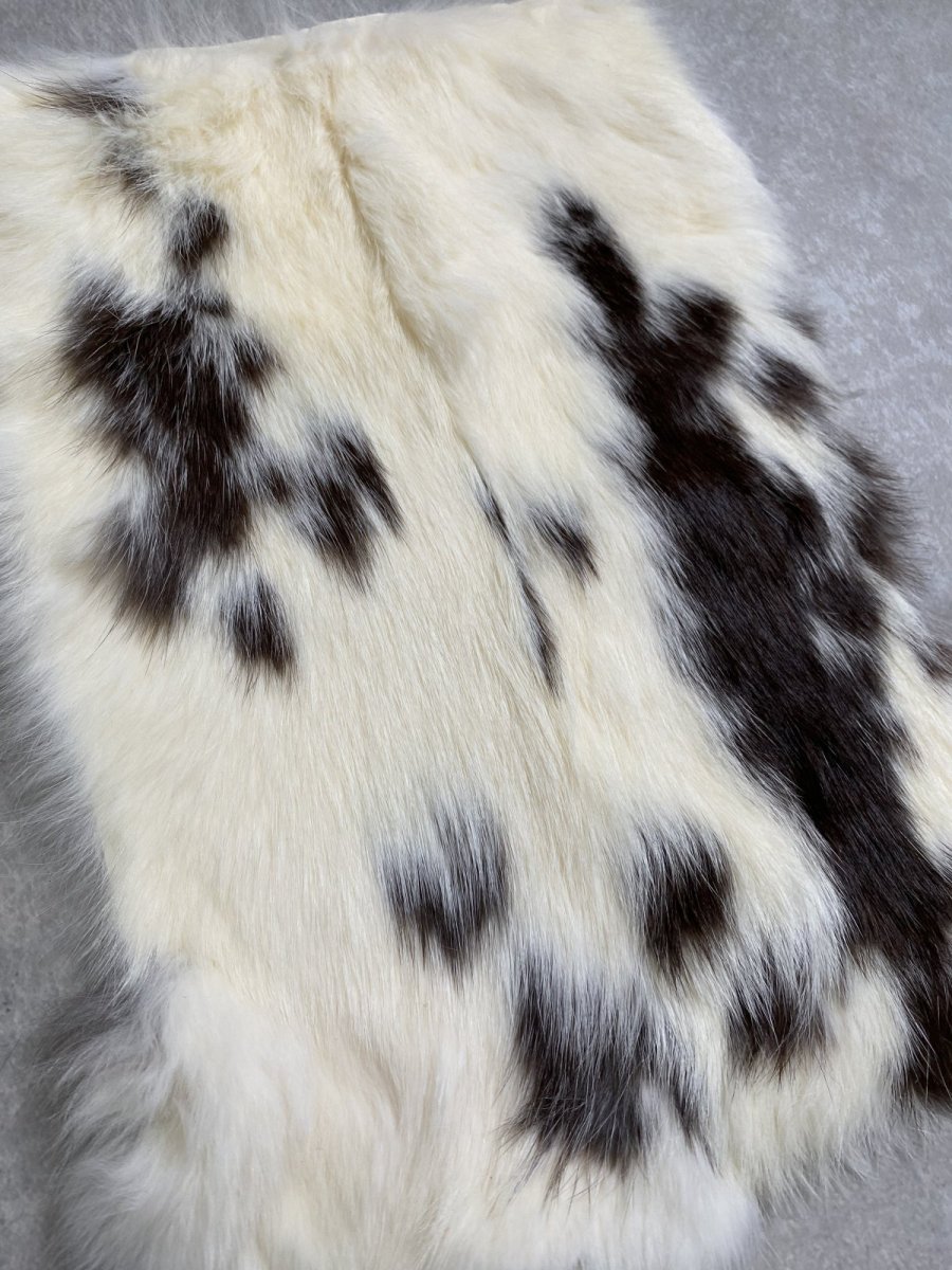 画像2: ラビットファー　ブチ　うさぎ毛皮 (2)