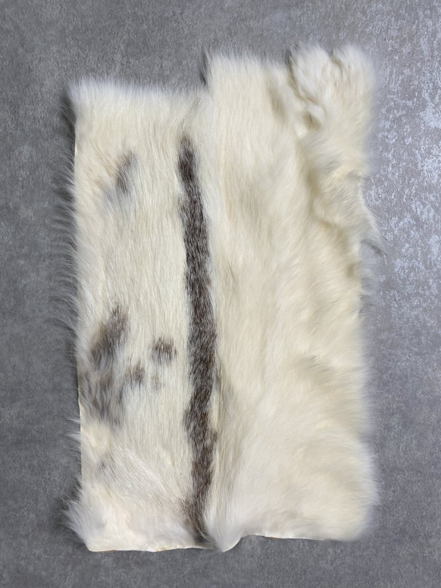画像1: ラビットファー　ブチ　うさぎ毛皮 (1)