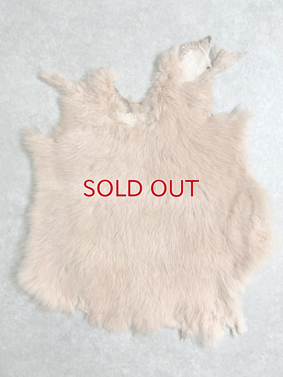 画像1: ラビットファー　ピンクベージュ　うさぎ毛皮　Lサイズ (1)