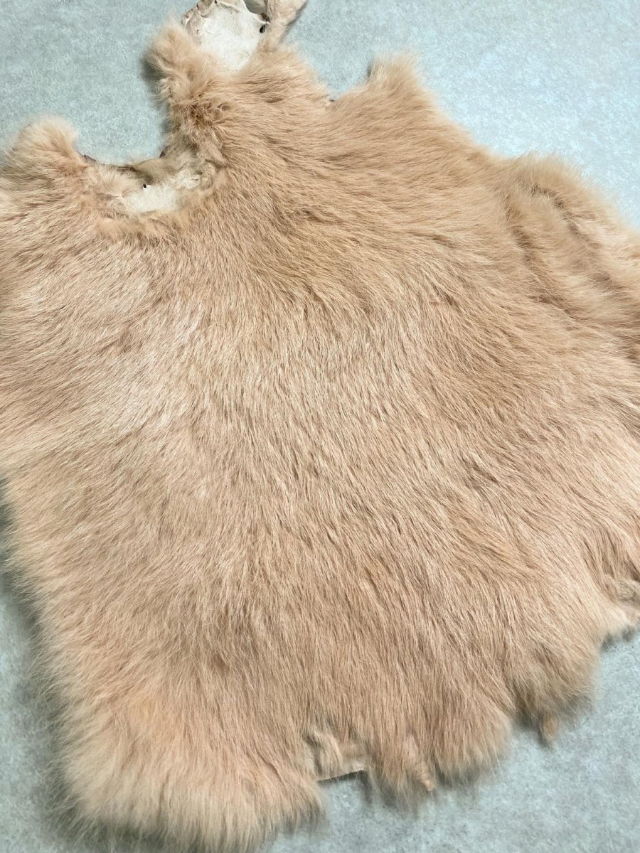 画像2: ラビットファー　ピンクベージュ　うさぎ毛皮　Lサイズ (2)