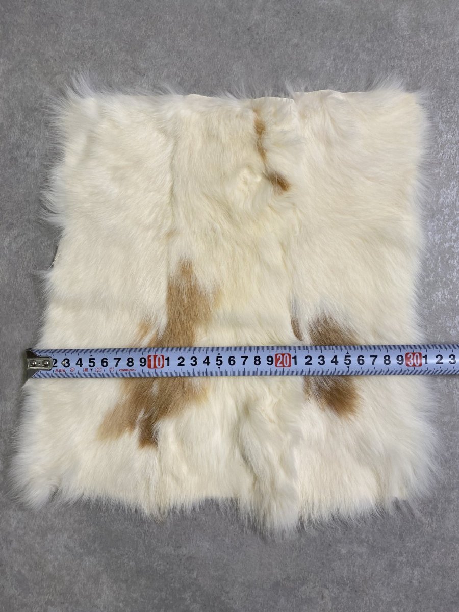 画像4: ラビットファー　ブチ　うさぎ毛皮 (4)