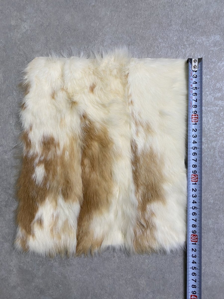 画像3: ラビットファー　ブチ　うさぎ毛皮 (3)