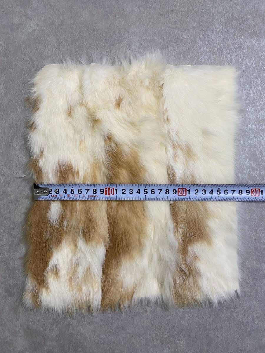 画像4: ラビットファー　ブチ　うさぎ毛皮 (4)