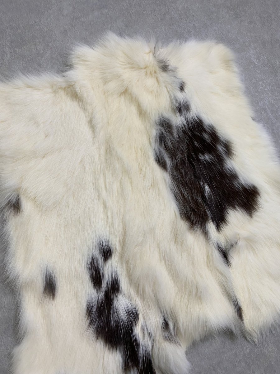 画像2: ラビットファー　ブチ　うさぎ毛皮 (2)