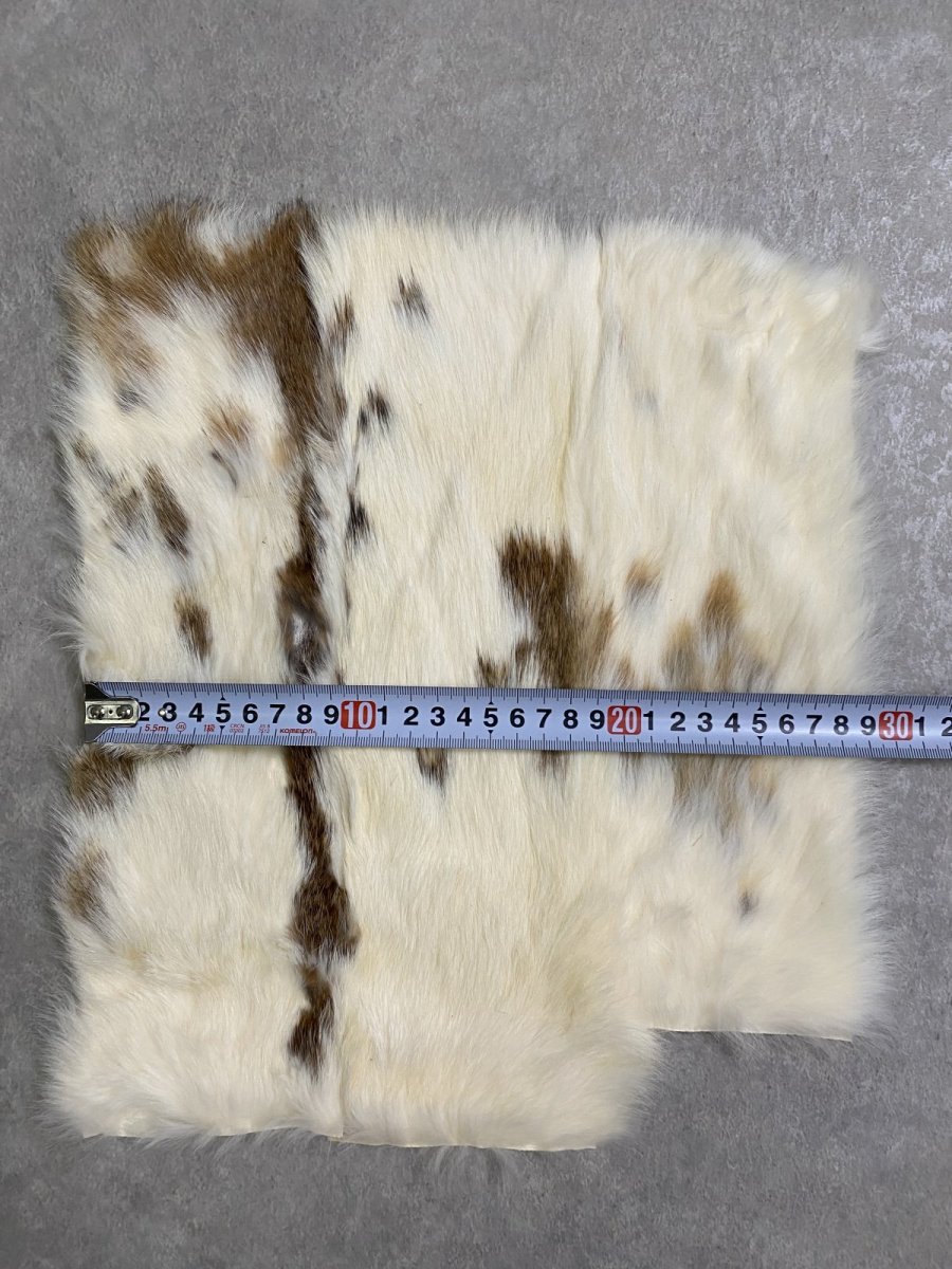 画像4: ラビットファー　ブチ　うさぎ毛皮 (4)