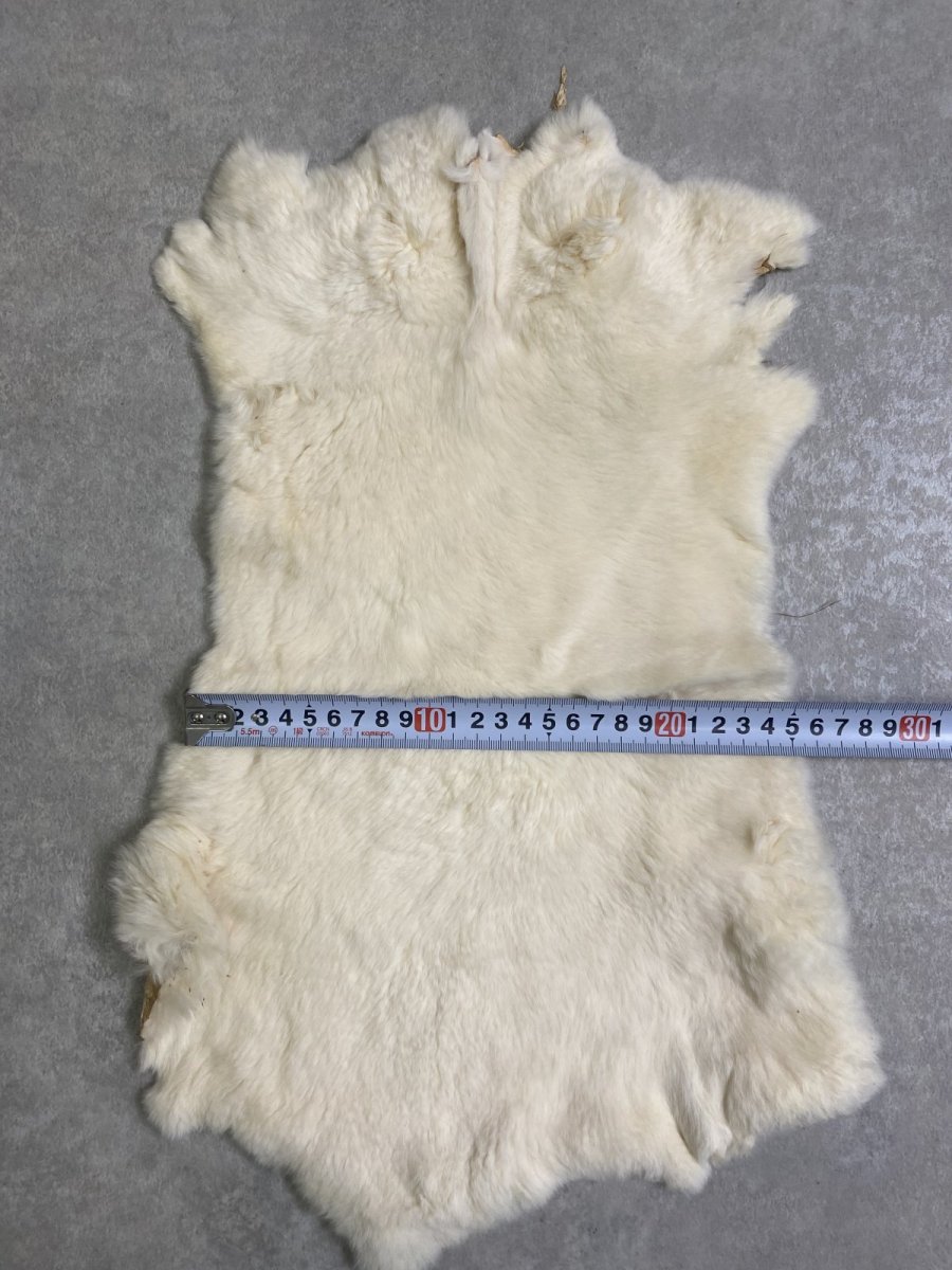 画像5: レッキスラビットファー　クリーム　うさぎ毛皮 (5)