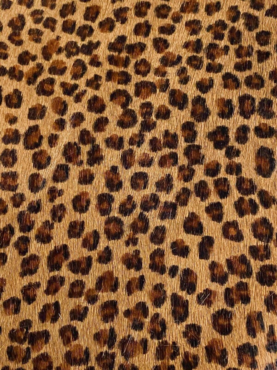 画像6: ヘアカウ　ヒョウ柄　毛皮　A４サイズ　カットレザー　牛革毛付き (6)