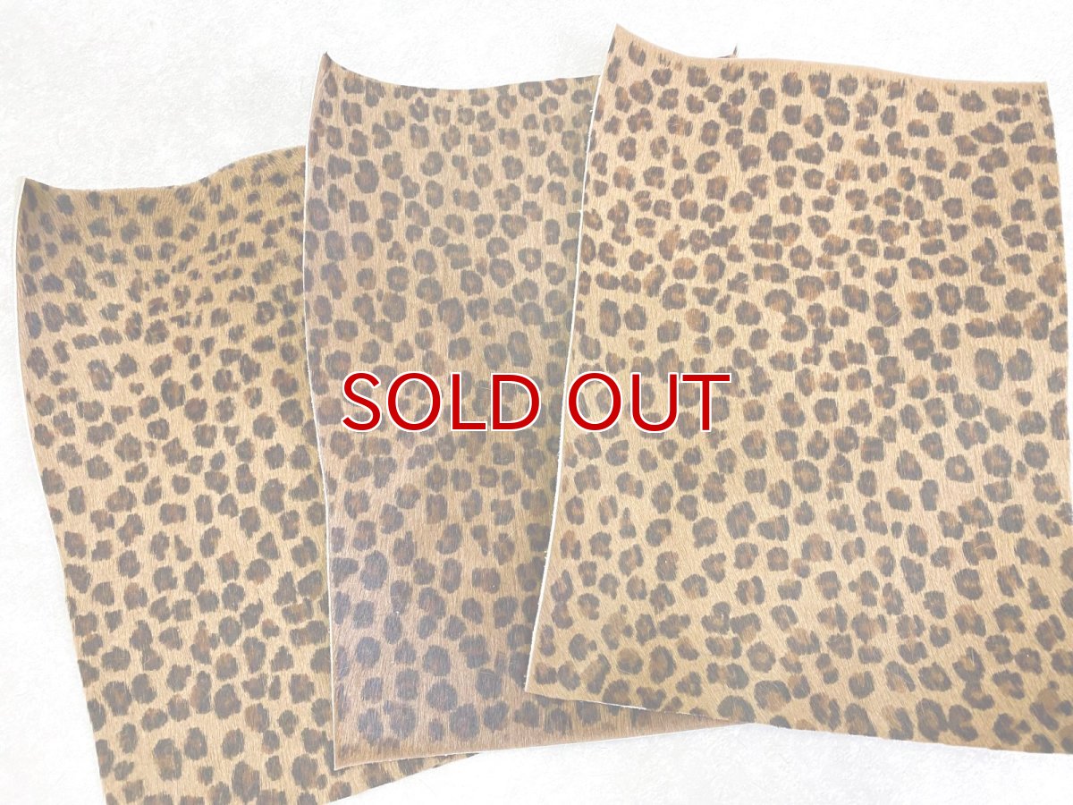画像8: ヘアカウ　ヒョウ柄A　毛皮　A４サイズ　カットレザー　牛革毛付き (8)