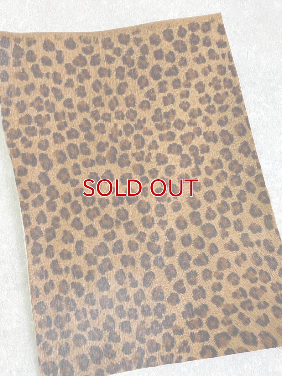 画像4: ヘアカウ　ヒョウ柄A　毛皮　A４サイズ　カットレザー　牛革毛付き (4)