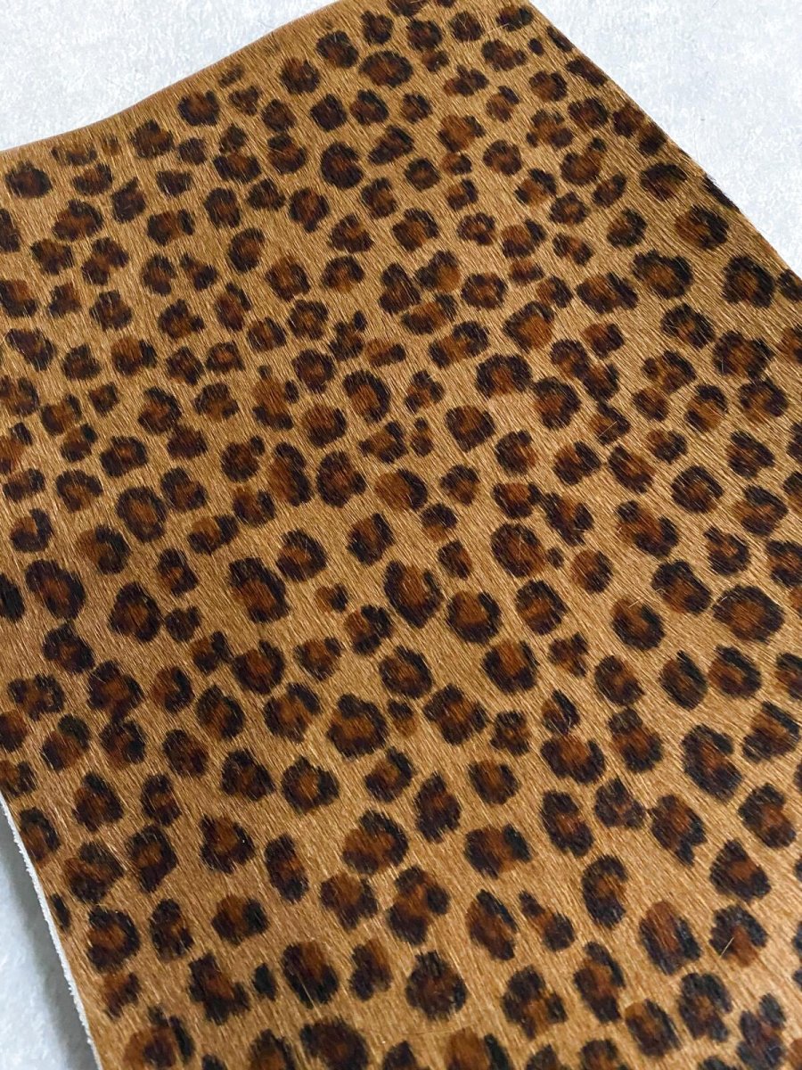画像5: ヘアカウ　ヒョウ柄　毛皮　A４サイズ　カットレザー　牛革毛付き (5)