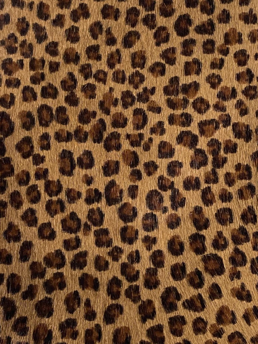 画像2: ヘアカウ　ヒョウ柄　毛皮　A４サイズ　カットレザー　牛革毛付き (2)