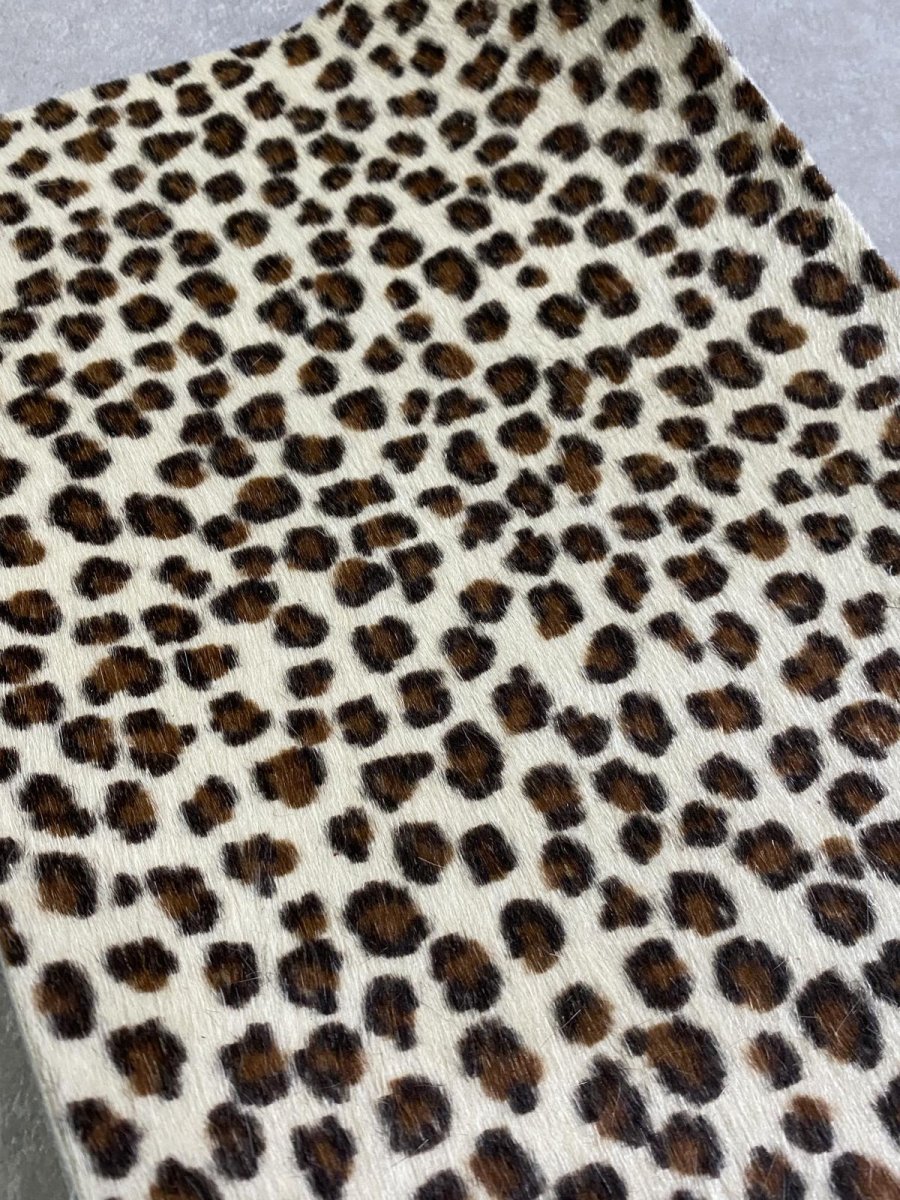 画像5: ヘアカウ　ヒョウ柄B  毛皮　A４サイズ　カットレザー　牛革毛付き (5)