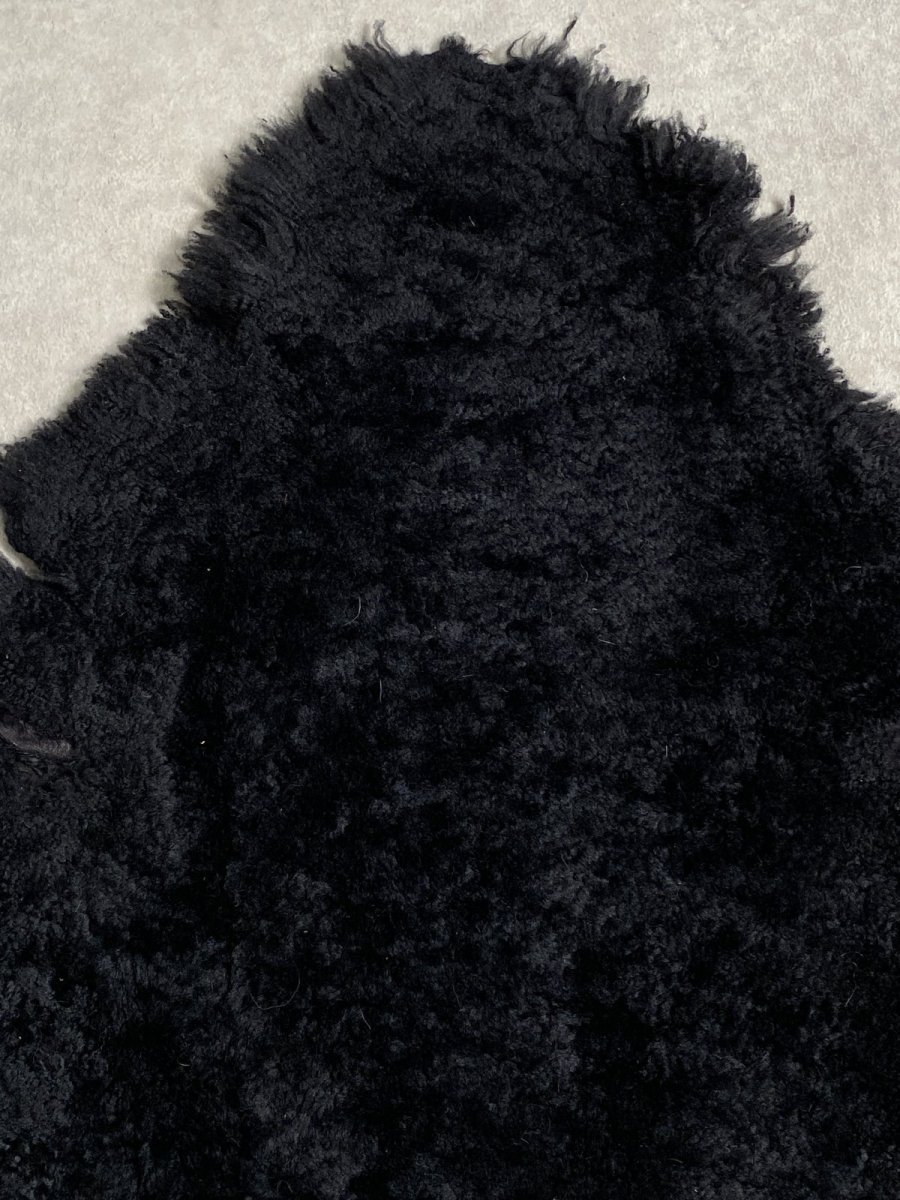画像5: ムートン毛皮 Wフェイス 巻き毛 ブラック (5)