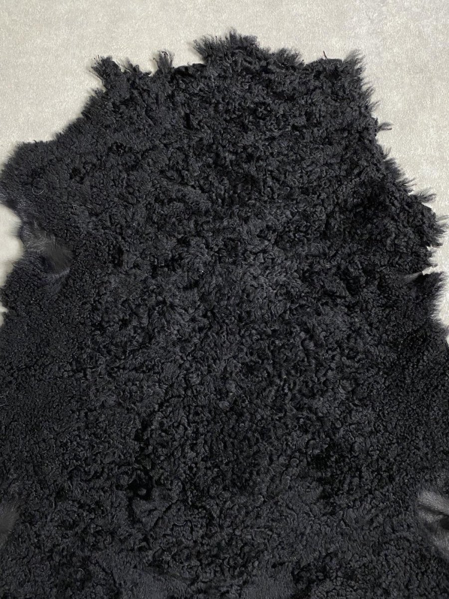 画像5: ムートン毛皮 Wフェイス 巻き毛 ブラック (5)