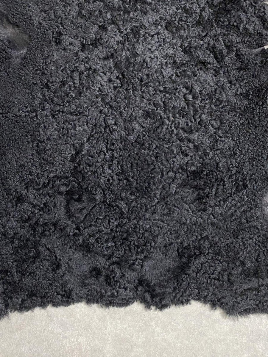 画像6: ムートン毛皮 Wフェイス 巻き毛 ブラック (6)