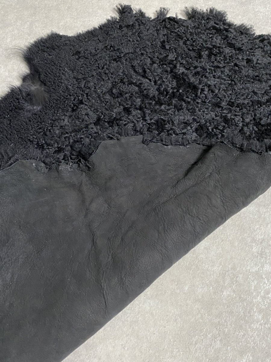 画像3: ムートン毛皮 Wフェイス 巻き毛 ブラック (3)