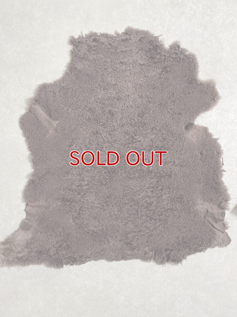 画像1: ムートン毛皮 Wフェイス 巻き毛 ブラウン (1)