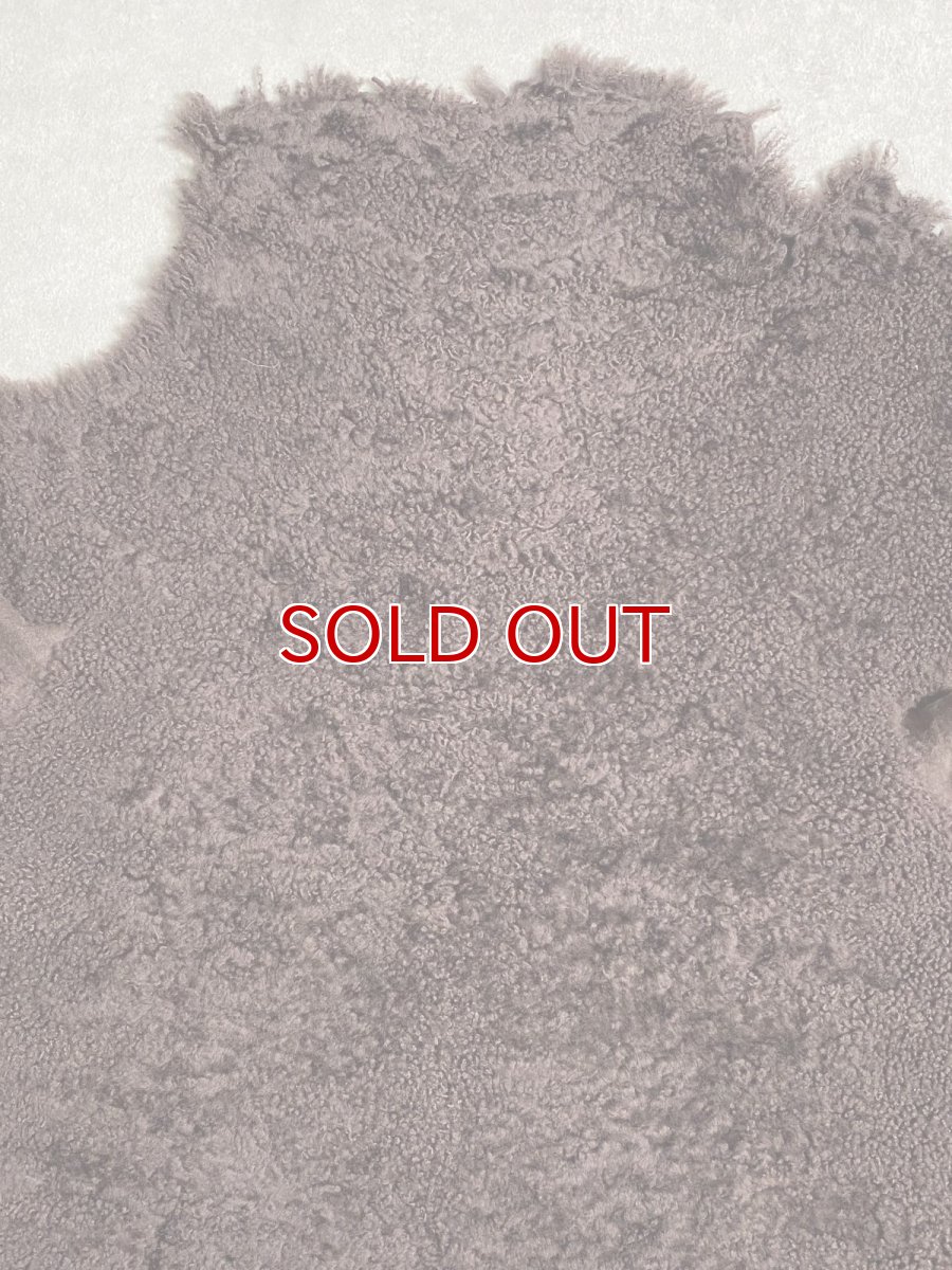 画像5: ムートン毛皮 Wフェイス 巻き毛 ブラウン (5)