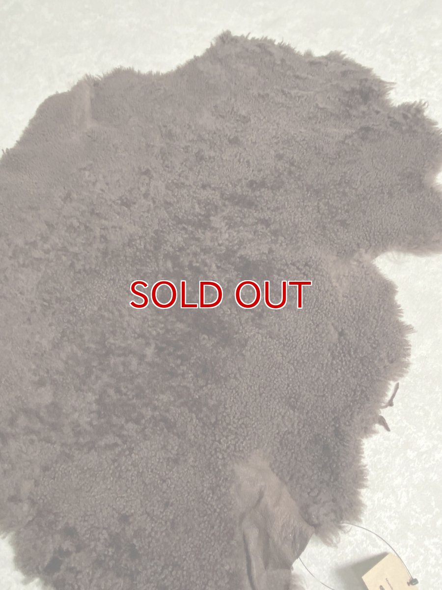 画像2: ムートン毛皮 Wフェイス 巻き毛 ブラウン (2)